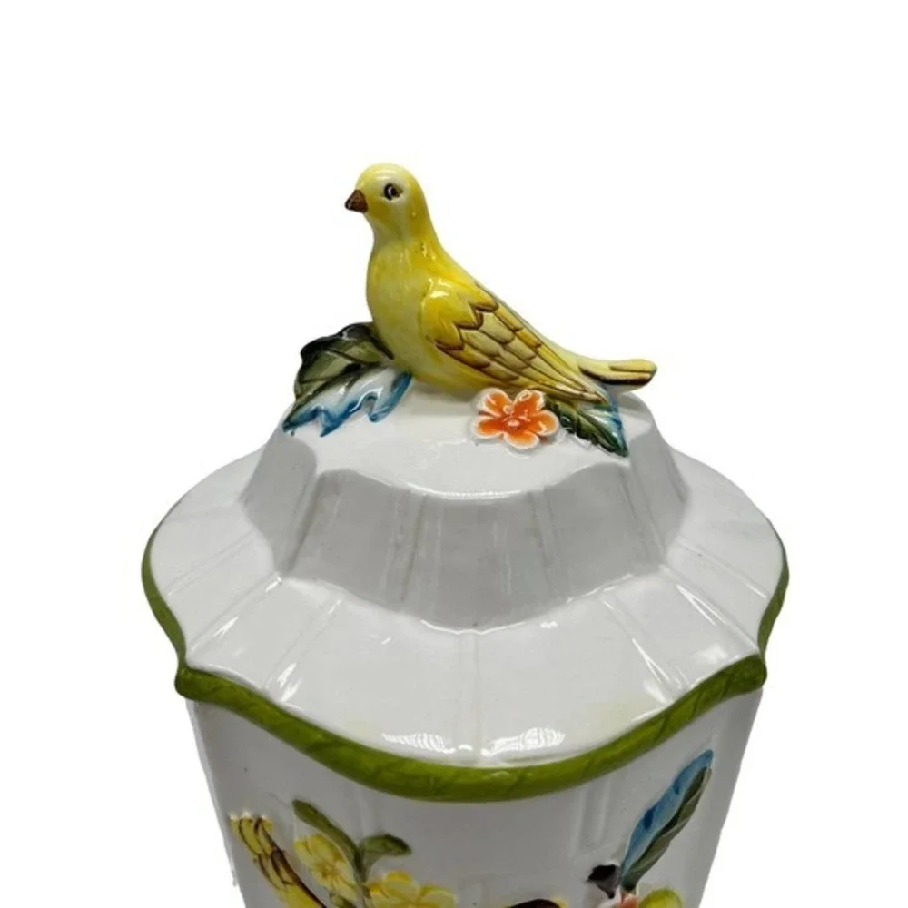 Lefton Bird Pear Jar Canister Vintage Hand‎ Painted Japan 8”